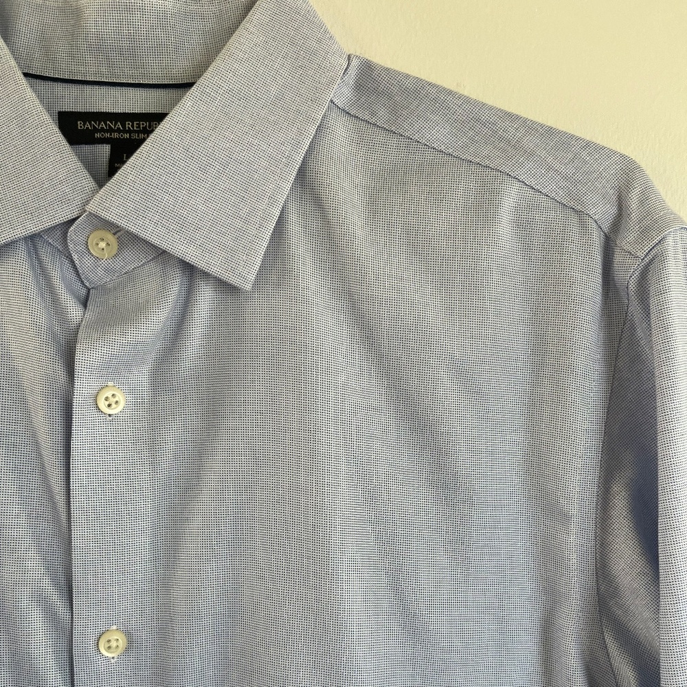 Banana Republic Men's Long Sleeve Button Down Dress Shirt - Size L 16 - 16.5